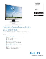 Предварительный просмотр 1 страницы Philips Brilliance 221B3PCS Specifications