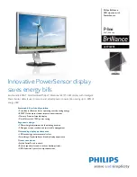 Предварительный просмотр 1 страницы Philips Brilliance 221P3LPES Specifications