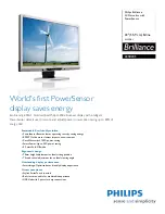 Philips Brilliance 225B2CS Specifications предпросмотр