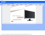 Предварительный просмотр 1 страницы Philips Brilliance 240SW9FB Electronic User'S Manual