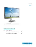 Предварительный просмотр 1 страницы Philips BRILLIANCE 273P3L User Manual