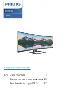 Preview for 1 page of Philips Brilliance 498P9Z User Manual