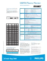 Preview for 2 page of Philips Brilliance 500P30 Specification Sheet