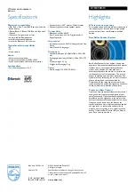 Preview for 2 page of Philips BTS5000B Specifications