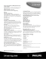 Предварительный просмотр 2 страницы Philips CCB190AT Specification Sheet