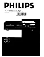 Предварительный просмотр 1 страницы Philips CD 740 User Manual