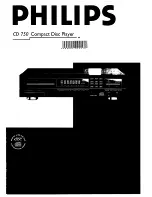 Philips CD 750 User Manual preview