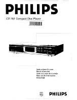 Предварительный просмотр 1 страницы Philips CD 753 Instructions For Use Manual