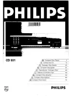 Предварительный просмотр 1 страницы Philips CD 931 User Manual