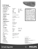 Предварительный просмотр 2 страницы Philips CDC775 Specifications