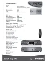 Preview for 2 page of Philips CDR 765 Specifications