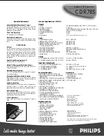 Preview for 2 page of Philips CDR 785 Specifications