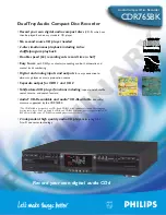 Preview for 1 page of Philips CDR200BK Specifications