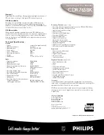 Preview for 2 page of Philips CDR200BK Specifications