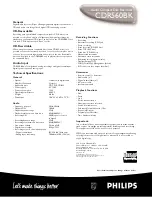 Preview for 2 page of Philips CDR560BK Specifications