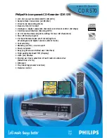 Preview for 1 page of Philips CDR570 Specifications