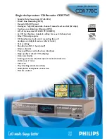 Preview for 1 page of Philips CDR770C Specifications