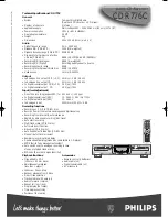 Preview for 2 page of Philips CDR776C Specifications