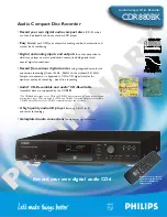 Philips CDR880 Specifications preview