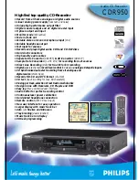 Philips CDR950 Specifications preview