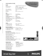 Preview for 2 page of Philips CDR951/00C Specifications