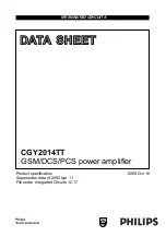 Предварительный просмотр 1 страницы Philips CGY2014TT Datasheet