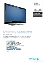 Preview for 1 page of Philips Cineos 52PFL9432D Specifications