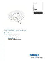 Philips Coil Cord US2-P70054 Specification Sheet preview