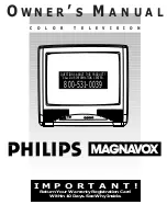 Предварительный просмотр 1 страницы Philips COLOR TV 19 INCH PORTABLE 19PR15C Owner'S Manual