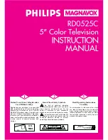Preview for 1 page of Philips COLOR TV 5 INCH RD0525C Instruction Manual