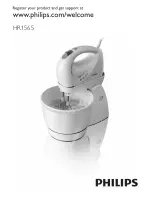 Предварительный просмотр 1 страницы Philips Cucina HR1565 User Manual