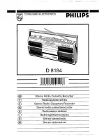 Предварительный просмотр 1 страницы Philips D 8184 (French) Manuel D'Utilisation