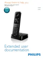 Предварительный просмотр 1 страницы Philips D450 User Documentation