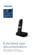 Предварительный просмотр 1 страницы Philips D460 Extended User Documentation