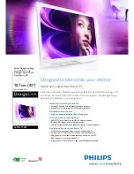 Предварительный просмотр 1 страницы Philips DesignLine 42PDL7906T Brochure