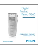 Preview for 1 page of Philips Digital Pocket Memo 9360 Instruction Manual