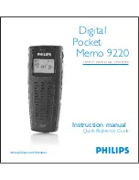 Preview for 1 page of Philips Digital PocketMemo 9220 Instruction Manual