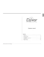 Preview for 3 page of Philips Divar Operation Manual