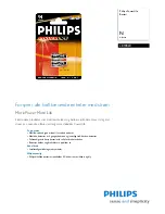 Philips DLA93050 (Norwegian) Specifications предпросмотр