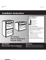 Preview for 1 page of Philips Double Oven Installation Instructions Manual