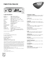 Preview for 2 page of Philips DSR7000R Specifications