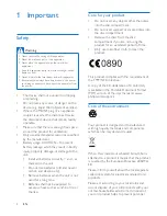 Предварительный просмотр 4 страницы Philips DTB855 User Manual