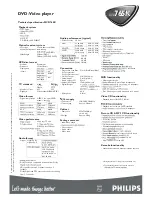 Preview for 2 page of Philips DVD 765K Specifications