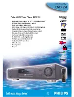 Preview for 1 page of Philips DVD 951 Specifications