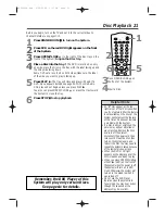 Preview for 21 page of Philips DVD RECEIVER MX5100VR-37X - Owner'S Manual