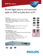 Preview for 1 page of Philips DVD RECORDER DVDR77 - Firmware Upgrade Readme File Technical Specifications