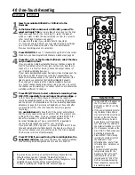 Предварительный просмотр 40 страницы Philips DVD VIDEO RECORDER DVDR985A99 Owner'S Manual