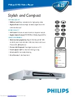 Preview for 1 page of Philips DVD625 Specifications