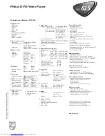 Preview for 2 page of Philips DVD625 Specifications