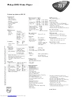 Предварительный просмотр 2 страницы Philips DVD737 Technical Specifications